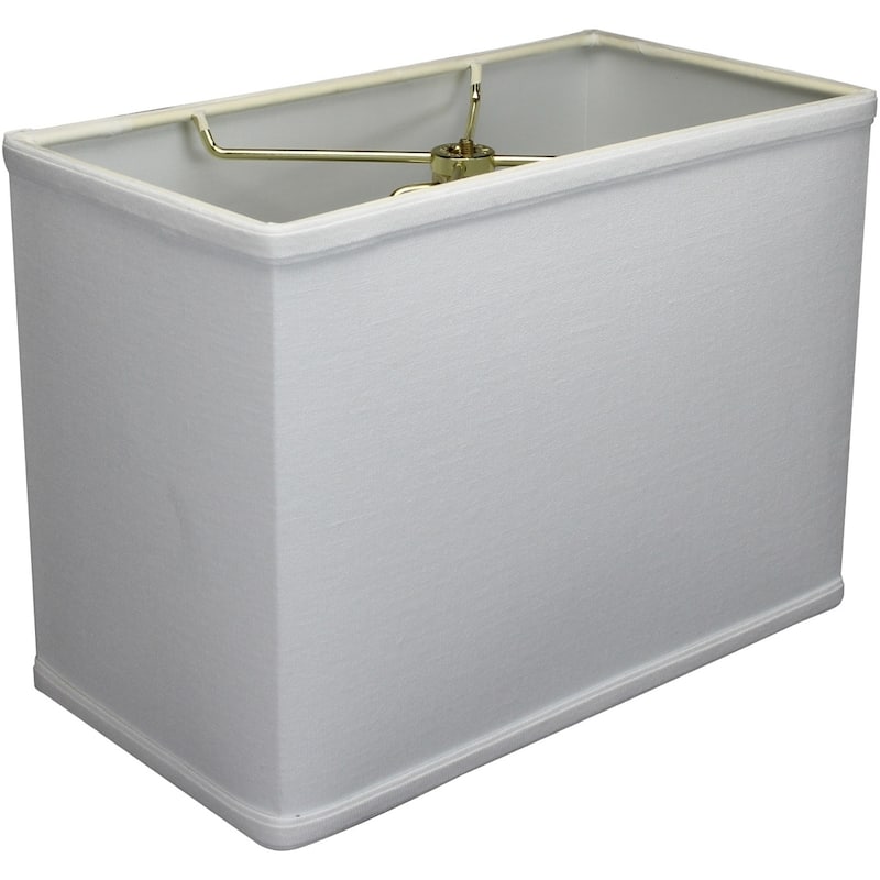 Rectangular Drum Lampshade (6.5x12) (6.5x12) x 9 White Linen