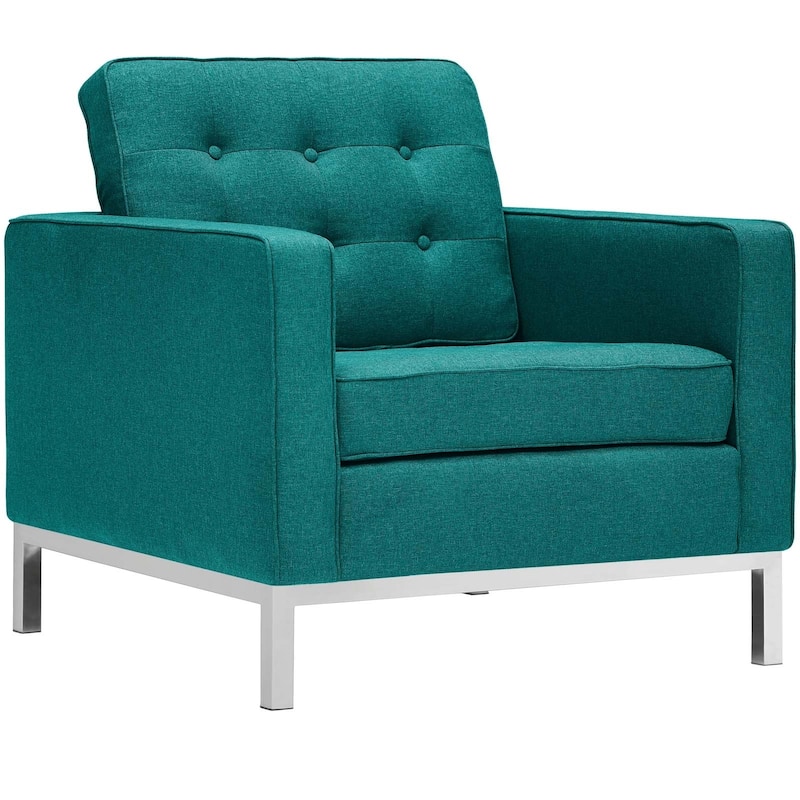 Loft Upholstered Fabric Armchair - Teal