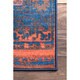preview thumbnail 3 of 6, Nuloom Navy Blue/Pink/Orange Vintage-inspired Faded Mist Tribal Florid Nylon Area Rug