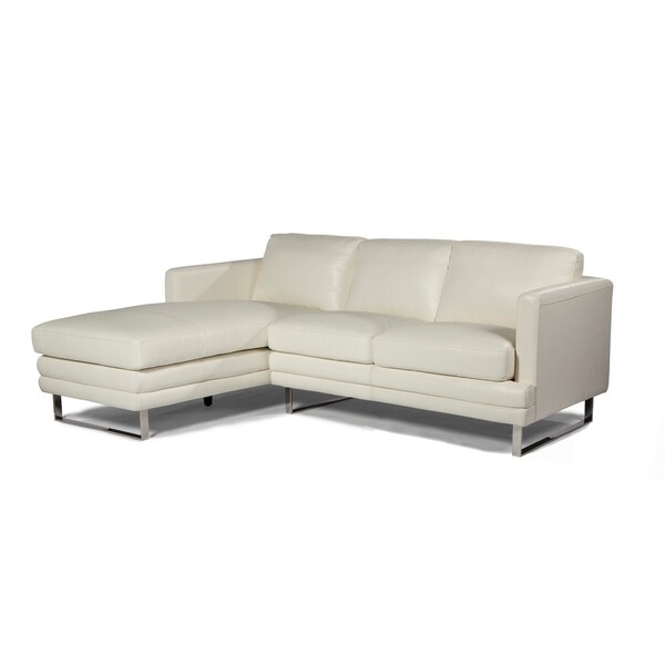 Lazzaro Leather Melbourne Collection White Top Grain Lazzaro Leather Melbourne Collection White Top Grain And Steel Upholstered L Shaped Loveseat