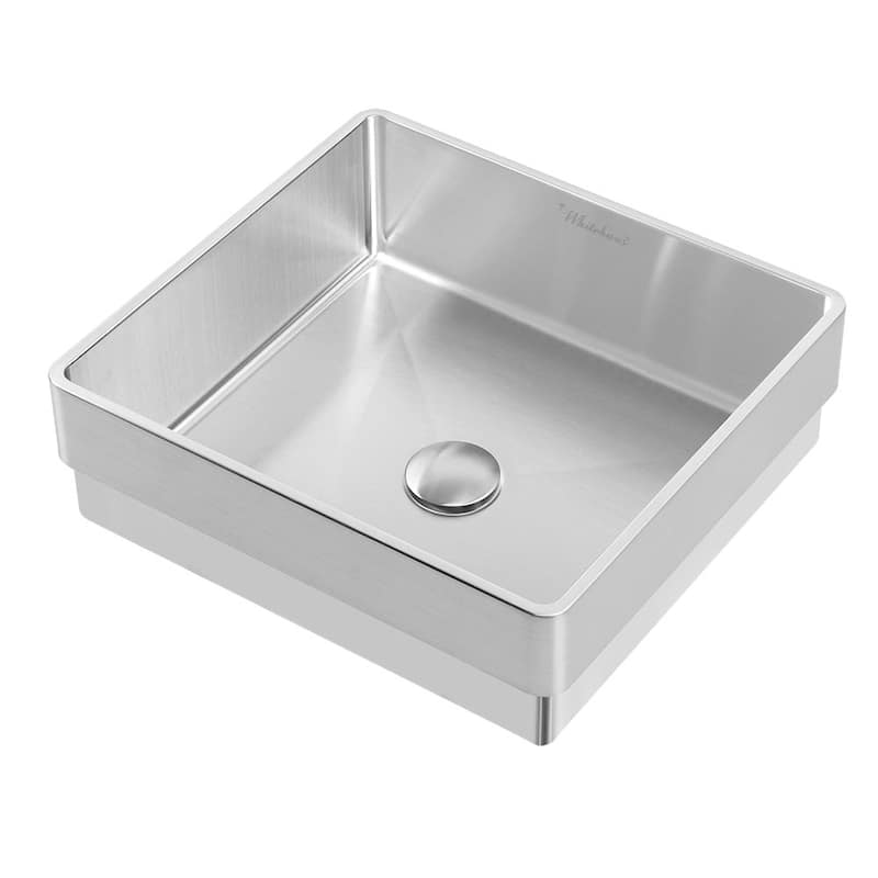 Whitehaus Collection Noah Plus Semi-recessed Center-drain Basin - Silver