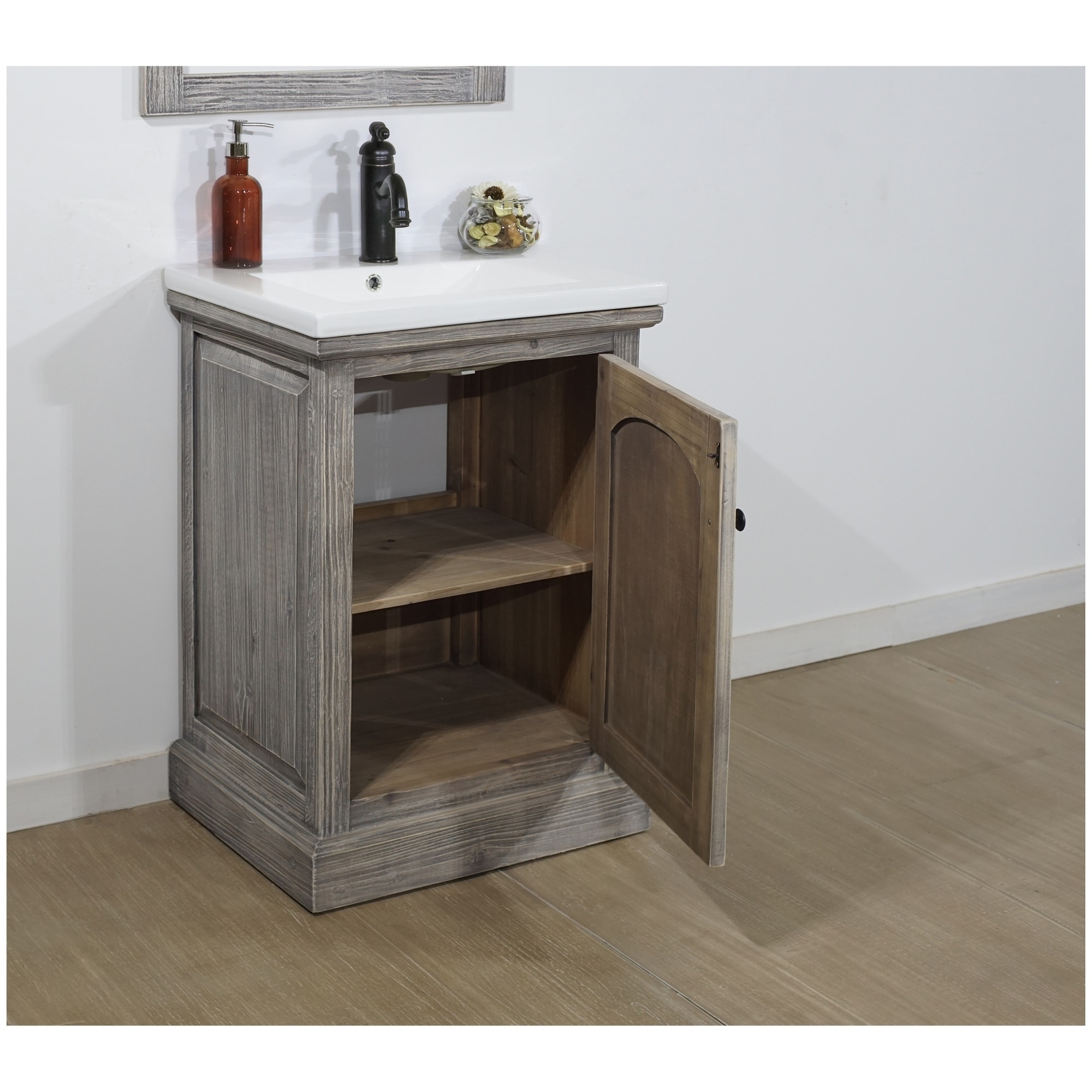 Shop Black Friday Deals On Rustic Style 24 Inch Bathroom Vanity Overstock 18505127