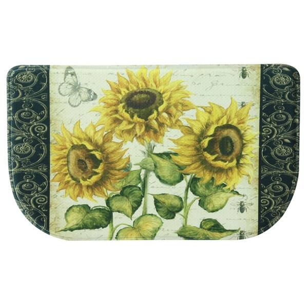 Shop Printed Memory Foam French Sunflower Kitchen Runner By Bacova