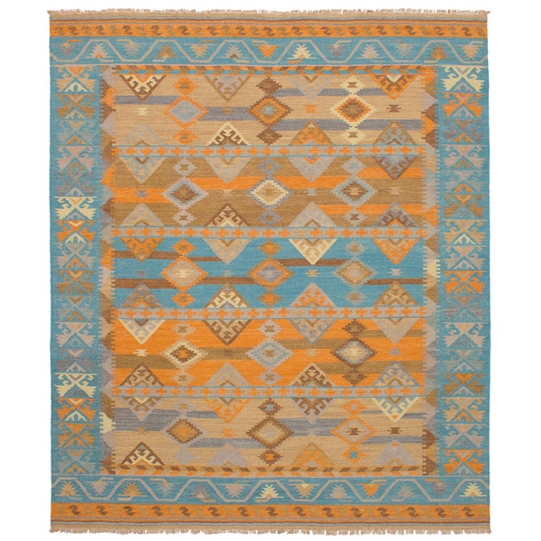 Shop eCarpetGallery Esme Green/Orange Wool Flatweave Kilim ...