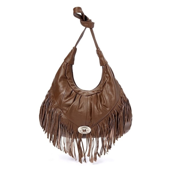 leather fringe bag