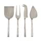 preview thumbnail 1 of 2, Textured Design Modern Style Stainless Steel Cheese Cutlery - Set of 4 - Silver