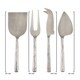 preview thumbnail 4 of 2, Textured Design Modern Style Stainless Steel Cheese Cutlery - Set of 4 - Silver