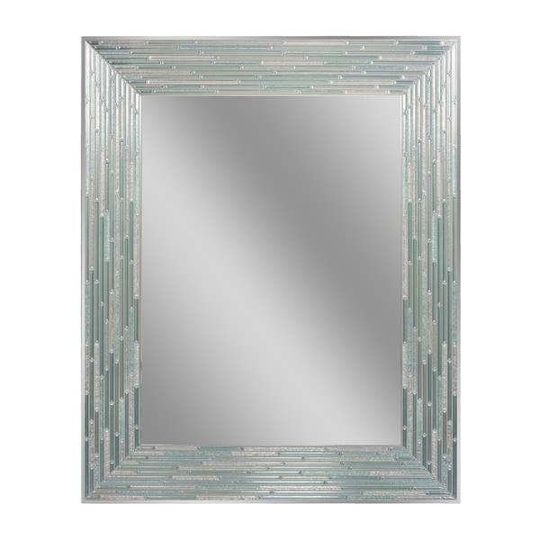Headwest Reeded Sea Gl Rectangle Wall Mirror Blue Green Headwest Reeded Sea Gl Rectangle Wall Mirror Blue Green 24 X 30