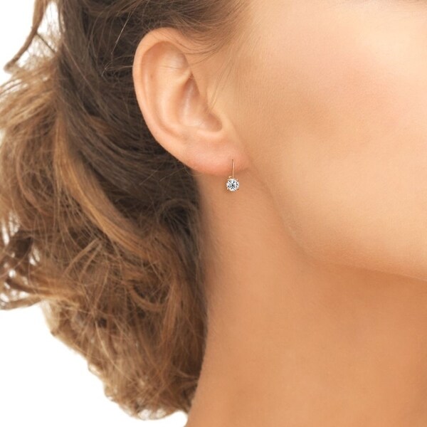 Daesar Gold Plated Earrings Womens Stud Earring Round Flower Cut Earring