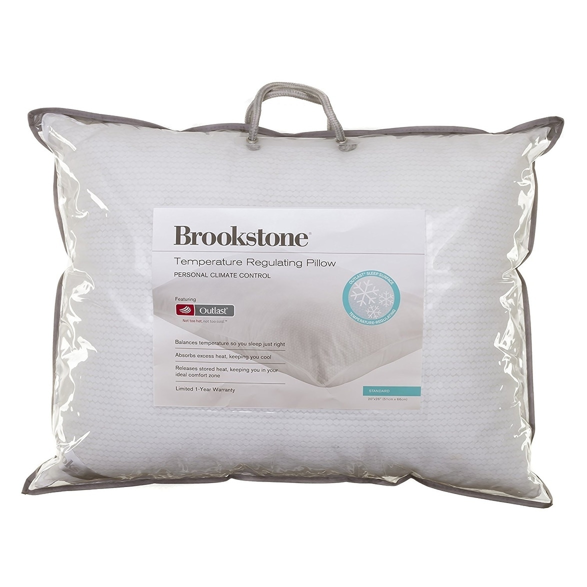 Brookstone Temperature Regulating Pillow White Bed Bath