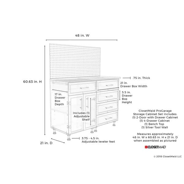 Shop Closetmaid Progarage 4 Piece Garage Storage Cabinet Set