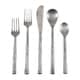 preview thumbnail 1 of 2, Textured Design Modern Stainless Steel Flatware - Set of 5 pcs