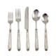 preview thumbnail 1 of 1, Ribbed Design Texture Stainless Steel Flatware - Set of 5 - Silver