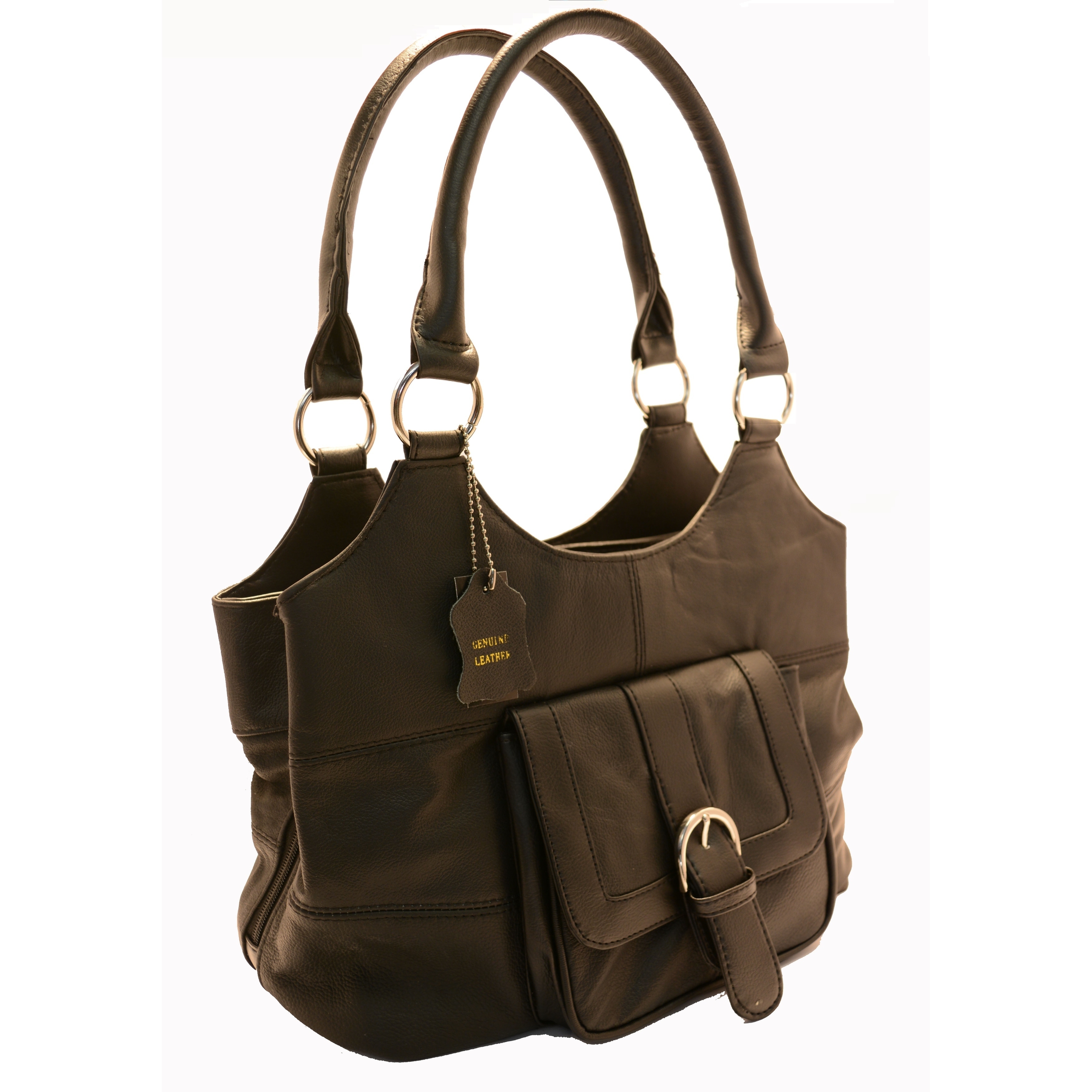 leather tote with compartments