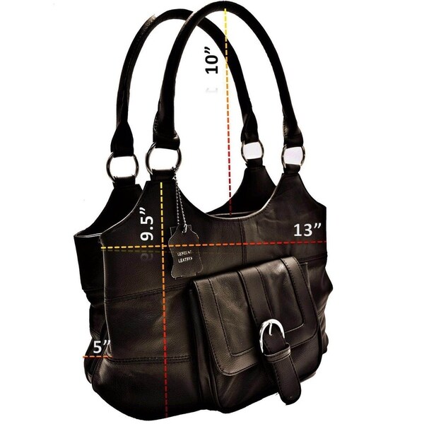 ladies black leather tote bag