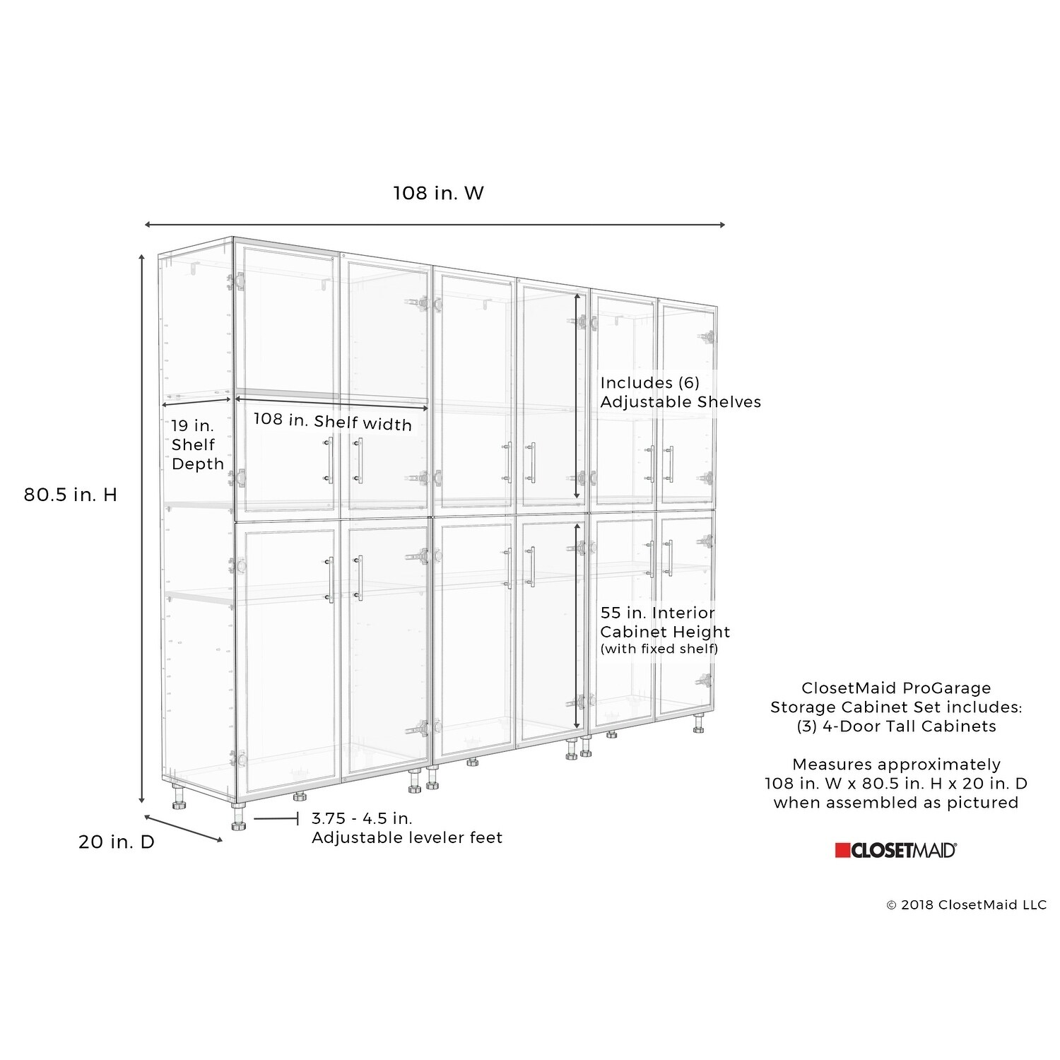 Shop Closetmaid Progarage 3 Piece Garage Storage Cabinet Set