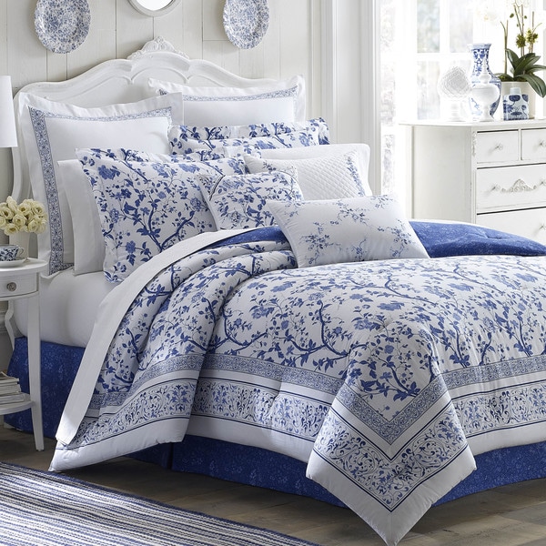 Shop Laura Ashley Charlotte Blue and White Floral Cotton 4 ...