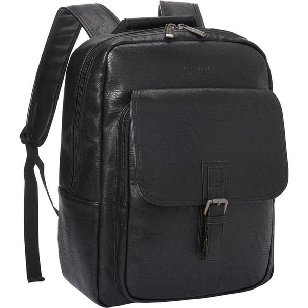 vegan leather black backpack