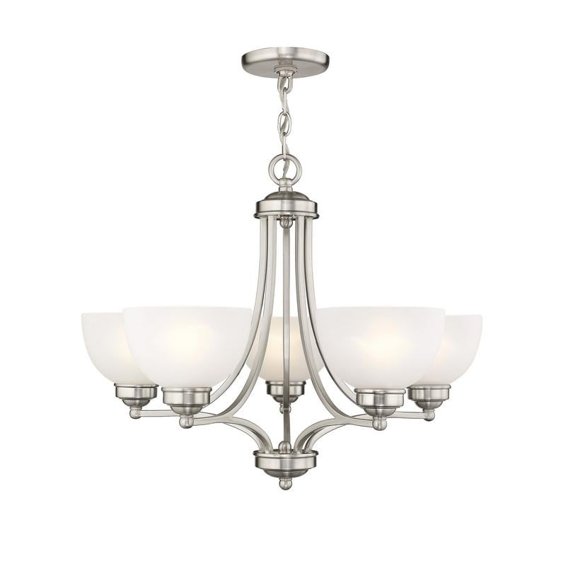 Livex Lighting Somerset 5 Light Brushed Nickel Chandelier - Chandeliers For Bedrooms by Overstock.com