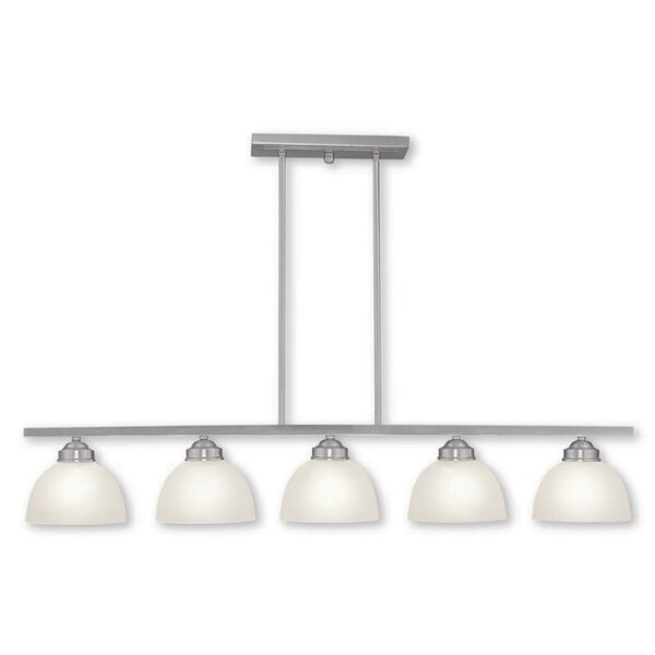 Livex Lighting Somerset 5 Light Brushed Nickel Island Livex Lighting Somerset 5 Light Brushed Nickel Island