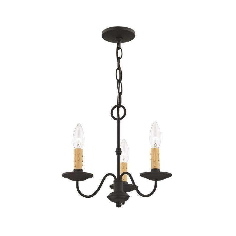 Livex Lighting Heritage 3 Light Black Mini Chandelier - Chandeliers For Bedrooms by Overstock.com