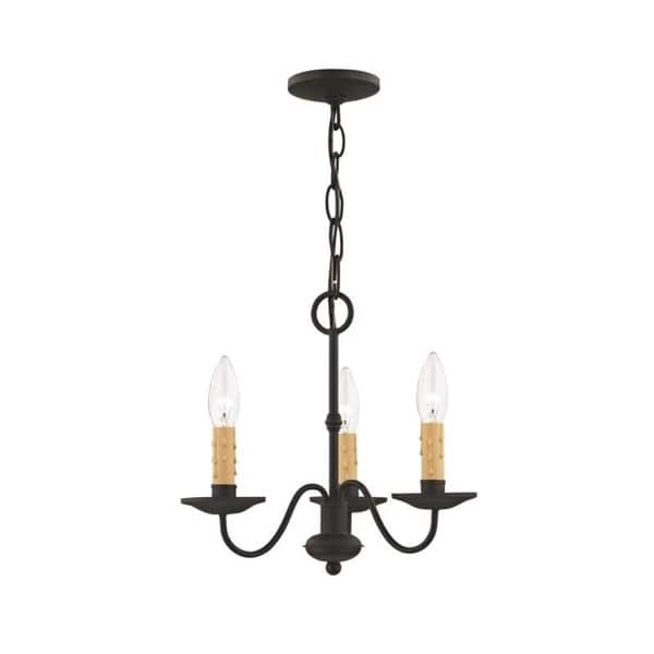 Livex Lighting Heritage 3 Light Black Mini Chandelier - Bed Bath ...