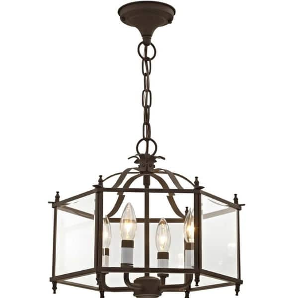 Shop Livex Lighting Livingston 4 Light Bronze Convertible Chain
