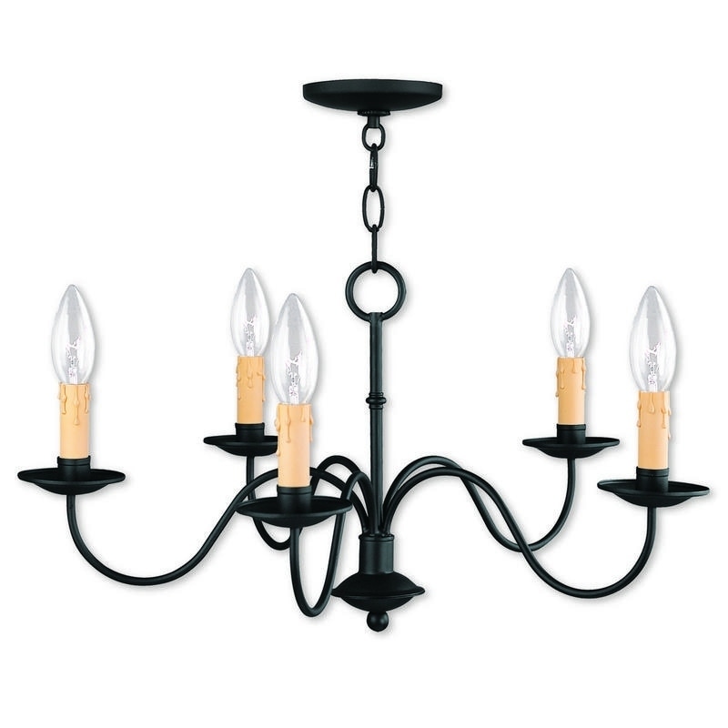 Livex Lighting Heritage 5 Light Black Chandelier (4 to 6) - Chandeliers For Bedrooms by Overstock.com