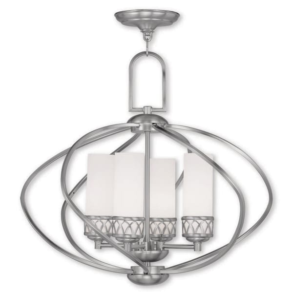 Shop Livex Lighting Westfield 4 Light Brushed Nickel ...