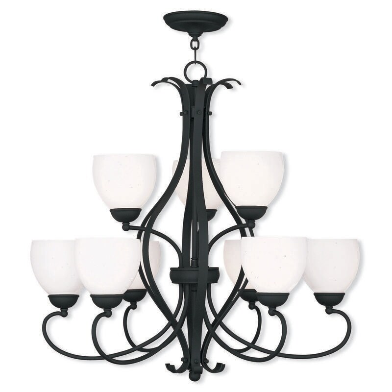 Livex Lighting Brookside 9 Light Black Chandelier - Chandeliers For Bedrooms by Overstock.com