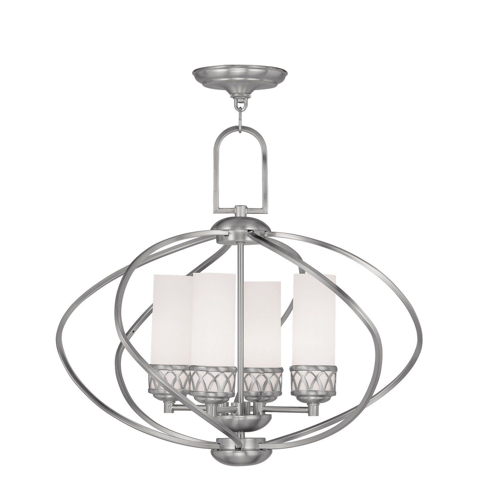 Livex Lighting Westfield 6 Light Brushed Nickel Chandelier - Chandeliers For Bedrooms by Overstock.com
