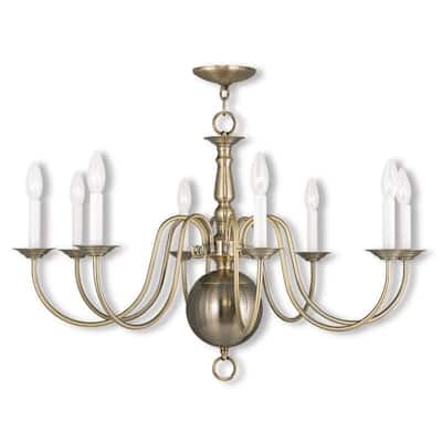 Livex Lighting Williamsburgh 8 Light Antique Brass Chandelier