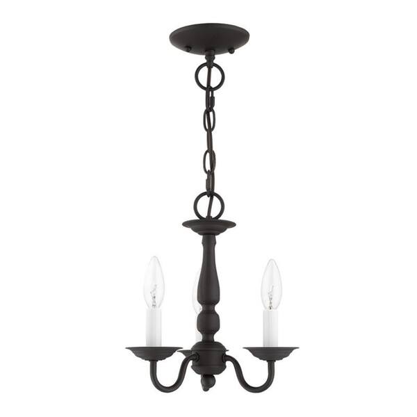 Shop Livex Lighting Williamsburgh 3 Light Bronze Convertible Chain