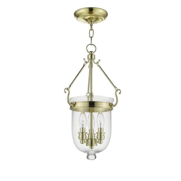 Livex Lighting Jefferson 3 Light Polished Br Chain Lantern Light Polished Br Chain Lantern