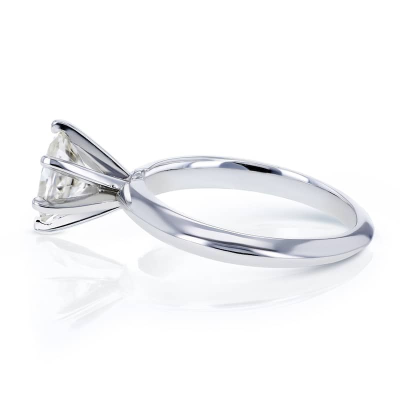 Annello by Kobelli 14k White Gold 7/8 Carat Oval Moissanite 6-prong Solitaire Engagement Ring