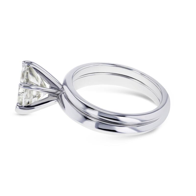 Annello by Kobelli 14k White Gold 2 1/10 Carat Oval Moissanite 6-prong Solitaire Bridal Set