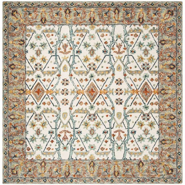 Safavieh Handmade Aspen Ivory/ Blue Wool Rug - 7' Square