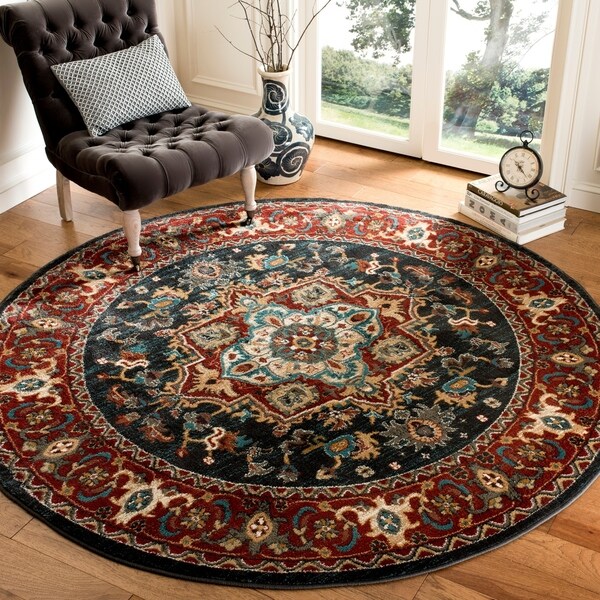 Safavieh Summit Dark Grey/ Red Rug - 6'7 Round