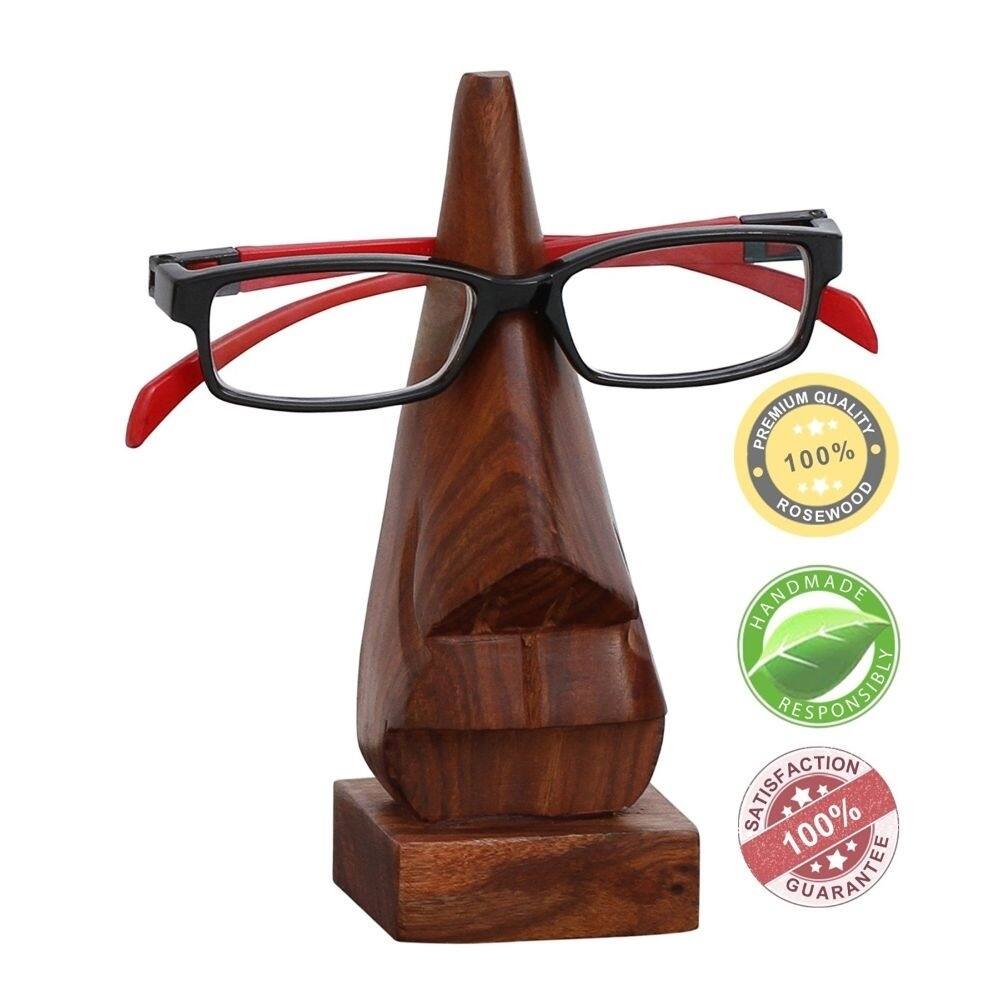 Witty Wood Spectacle Holder Wood Nose Premium Quality Eyeglass Holder