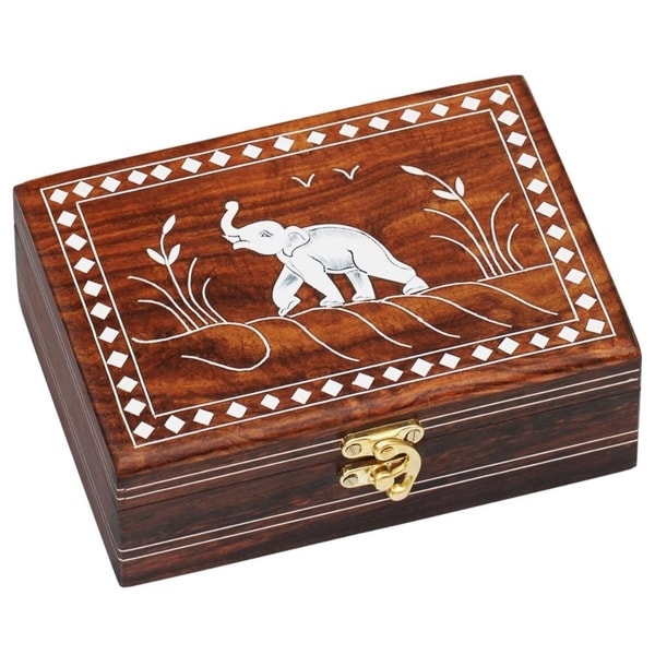 Shop Handmade Wooden Jewelry Box Elephant Greeting