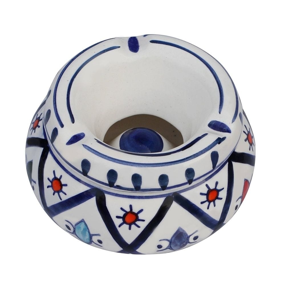 Ceramic Ashtray with Lid - Moroccan Handmade Ash Tray