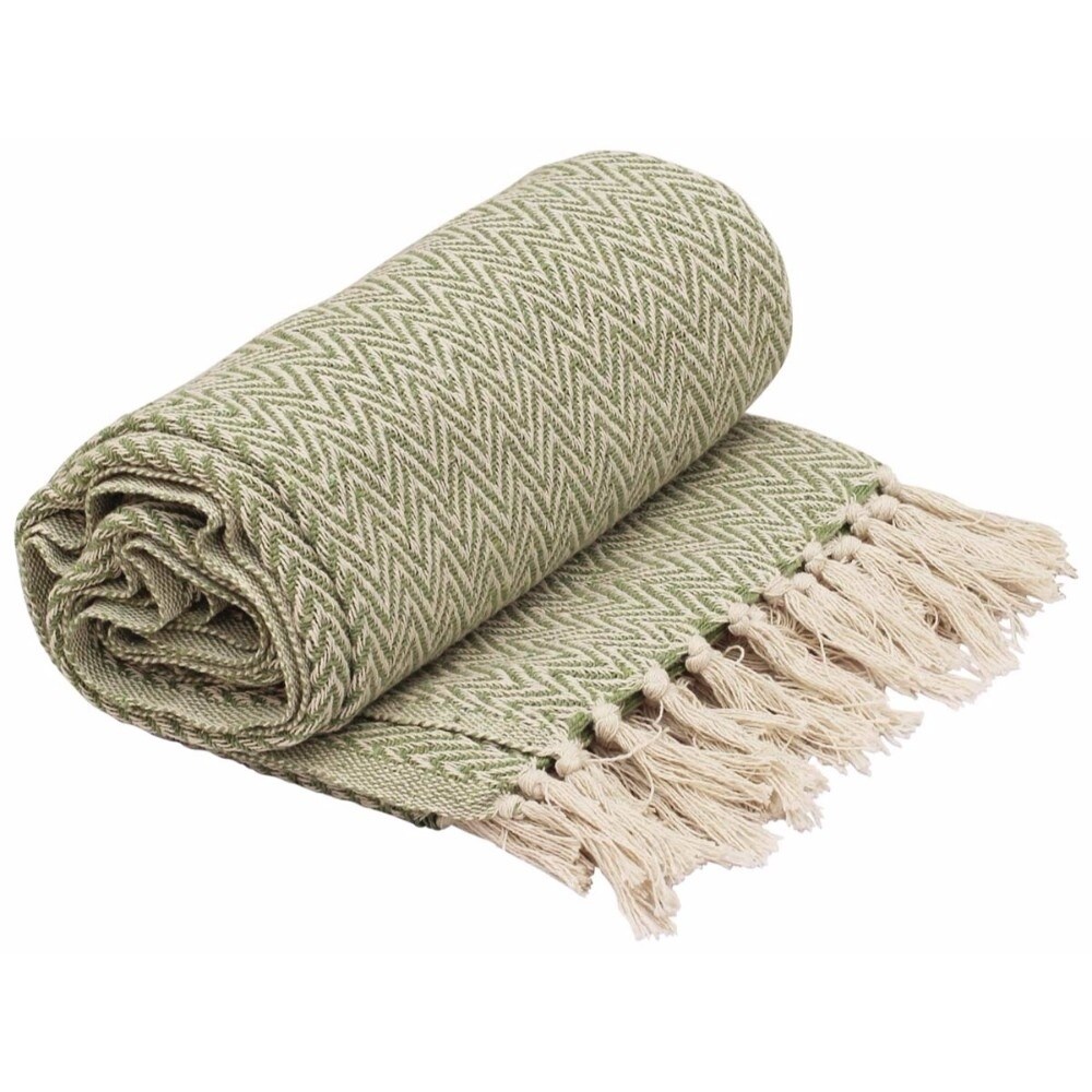 Throw Blanket Lime Green White Reversible With Tels Throw Blanket Lime Green White