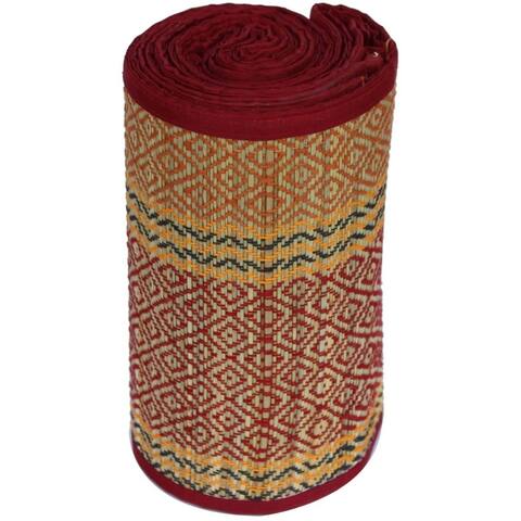 Eco friendly Sabai Grass Handmade Yoga Mat with Traditional Pattern, Multicolor