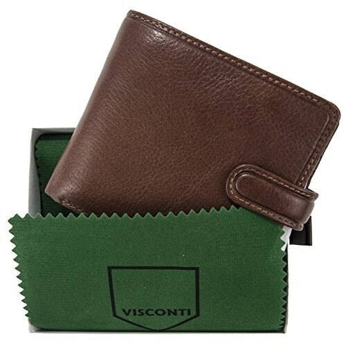Visconti TSC42 Mens RFID Secure Blocking Leather Bifold Wallet ID Holder Tan