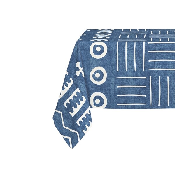 Kavka Designs Indigo Yuma Table Cloth By Becky Bailey - 70 x 90 inches
