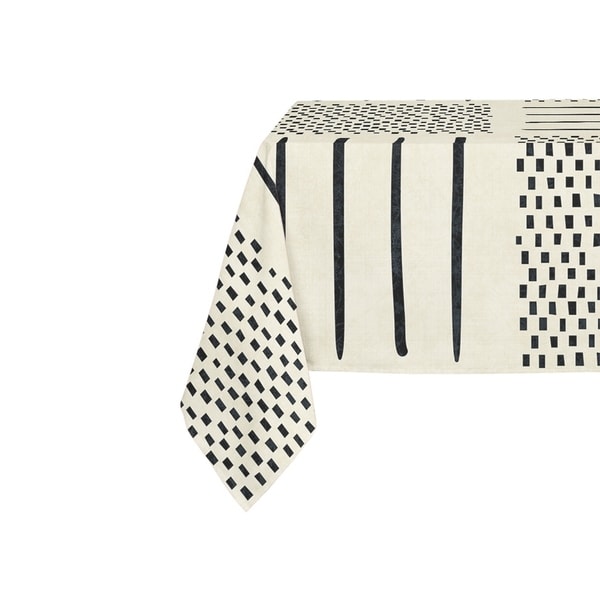 Kavka Designs Ivory Crossroads Table Cloth By Becky Bailey - 70 x 90 inches