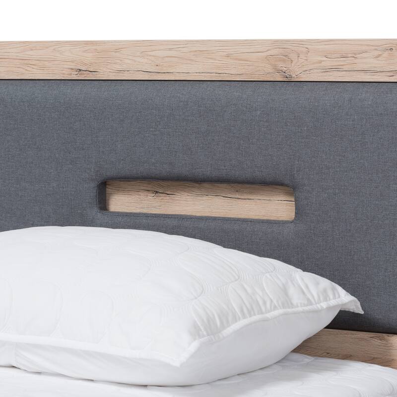 Contemporary Grey and Brown Twin Size Storage Bed by Baxton Studio