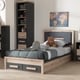 preview thumbnail 1 of 11, Contemporary Grey and Brown Twin Size Storage Bed by Baxton Studio