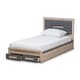 preview thumbnail 3 of 11, Contemporary Grey and Brown Twin Size Storage Bed by Baxton Studio