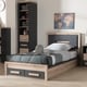 preview thumbnail 11 of 11, Contemporary Grey and Brown Twin Size Storage Bed by Baxton Studio